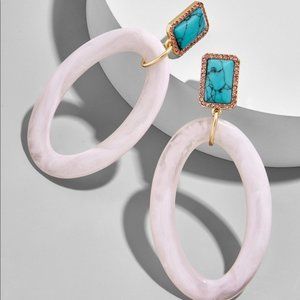 BaubleBar Tristine Turquoise Resin Hoop Earrings
